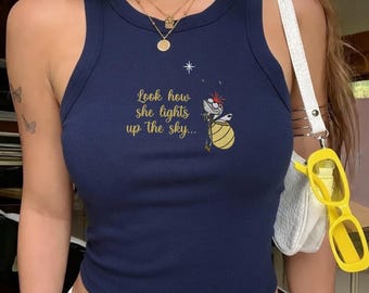 Camiseta sin mangas Evangeline de Ray Firefly bordada, camiseta de La Princesa y el Sapo, top corto de la Princesa Tiana, Magic Kingdom de Walt Disney World, viaje de vacaciones a Disneyland.