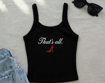That's All The Devil Wears Embroidered Spaghetti Strap Tank Top, Miranda Priestly Ribbed Tank Top, Fashion Movie Quote, Fashion Lover Gift