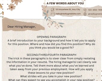 Color Block Cover Letter and Letter of Interest Template, Ready-to-use ...