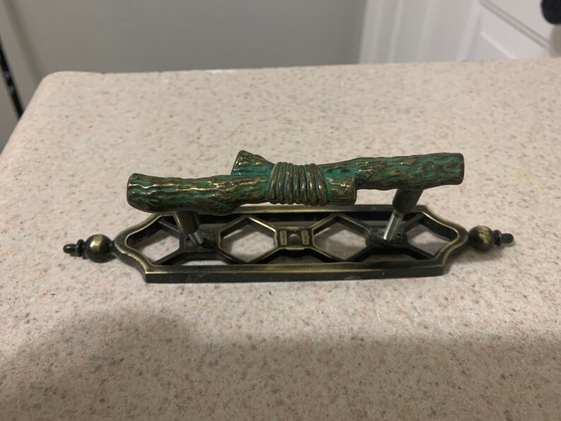 Brass Branch Twig Cabinet Hardware Drawer Pulls Vintage Set Of Etsy