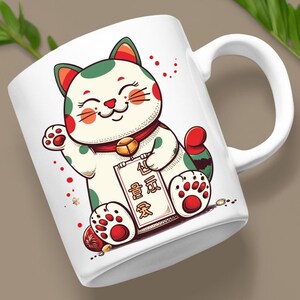 Maneki Neko Becher, einfache Katzentasse, minimalistische ...