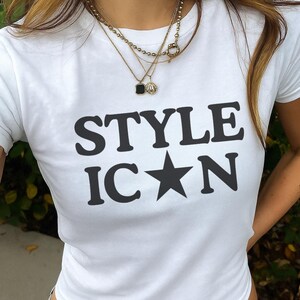 Style Icon Baby Tee | Feminist Shirt | Brat Shirt | I&#39;m Just A Girl |  Funny Baby Tee | Y2K Clothing | Slogan Tee | Cropped Baby Tee | Top