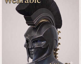 Capacete de Agamenon | Vestível | Inspirado na Odisseia | Adereço de um Rei da Grécia Antiga | Máscara de Cosplay Colecionável e Peça de Exibição