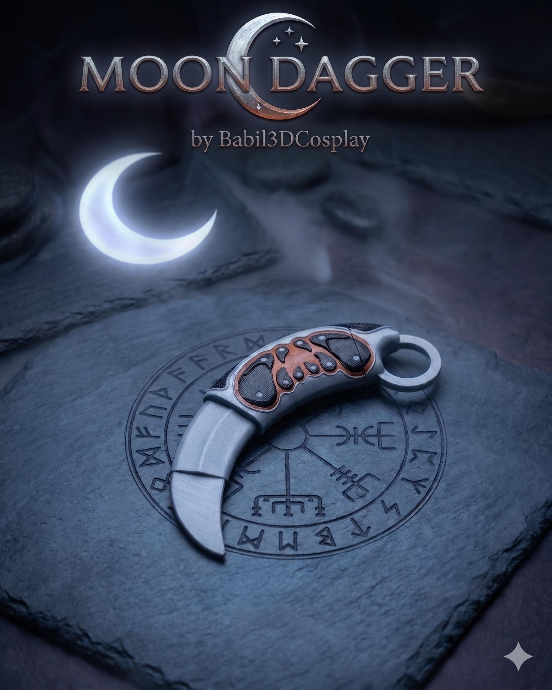 Collapsing Moon Dagger - Stress-relief - Collectible Dagger - 3D