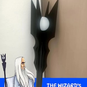 Dunkler Zauberstab – Kristall im Dunkeln leuchtend – Optionale Länge für Kinder & Erwachsene – Inspiriert