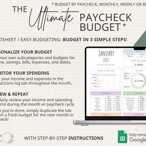 BUNDLE Paycheck Budget + Debt Snowball Avalanche + Bill Planner + Life Calendar | Google Sheets Organization & Personal Finance Spreadsheets