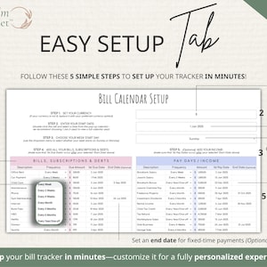 Bill Tracker Spreadsheet: Google Sheets Bill Calendar, Monthly Smart Bill Planner, Editable Bill Payment Dashboard, Personal Finance Planner