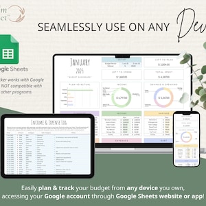 ADHD-Friendly Budget Planner Google Sheets: Monthly Bill Tracker, Personal Income Expense, Weekly Paycheck, Debt Payoff Tool, Easy-to-Use