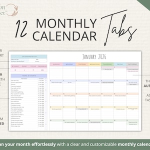 2026 Calendar Spreadsheet: Google Sheets Yearly Calendar, Monthly Tracker Routine, Daily Schedule Weekly Calendar Spreadsheet Calendar Daily