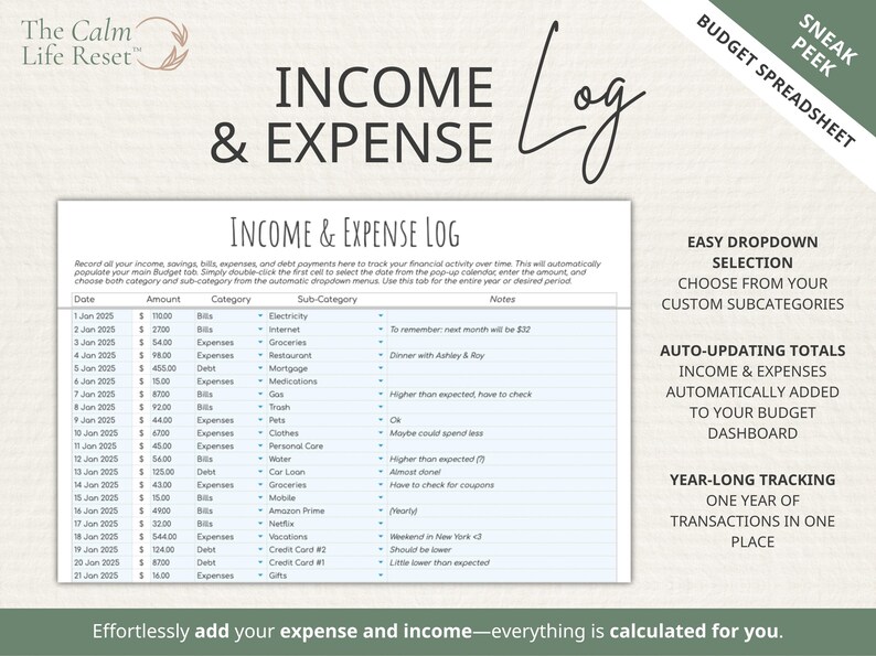 BUNDLE Paycheck Budget + Debt Snowball Avalanche + Bill Planner + Life Calendar | Google Sheets Organization & Personal Finance Spreadsheets