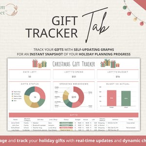 Christmas Gift Tracker Google Sheets: Gift Planner Spreadsheet, Holiday Budget Planner, Christmas Gift Planner, Card Tracker + FREE BONUS!