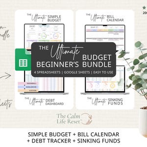 Ultimate Personal Finance Bundle: Monthly Budget Spreadsheet | Debt Payoff | Sinking Funds Savings Tracker | Bills & Subscription Calendar