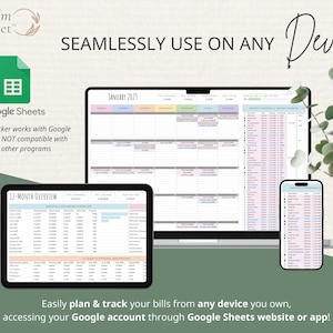 Bill Tracker Spreadsheet: Google Sheets Bill Calendar, Monthly Smart Bill Planner, Editable Bill Payment Dashboard, Personal Finance Planner