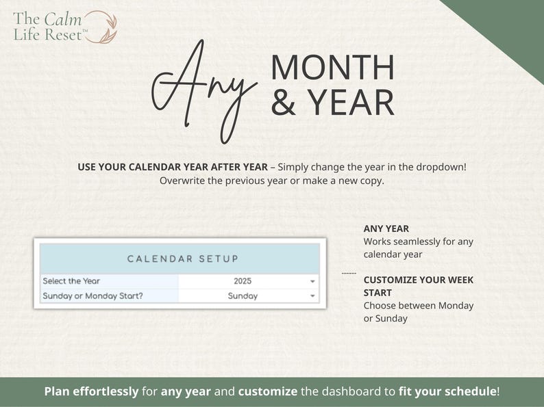 2026 Calendar Spreadsheet: Google Sheets Yearly Calendar, Monthly Tracker Routine, Daily Schedule Weekly Calendar Spreadsheet Calendar Daily