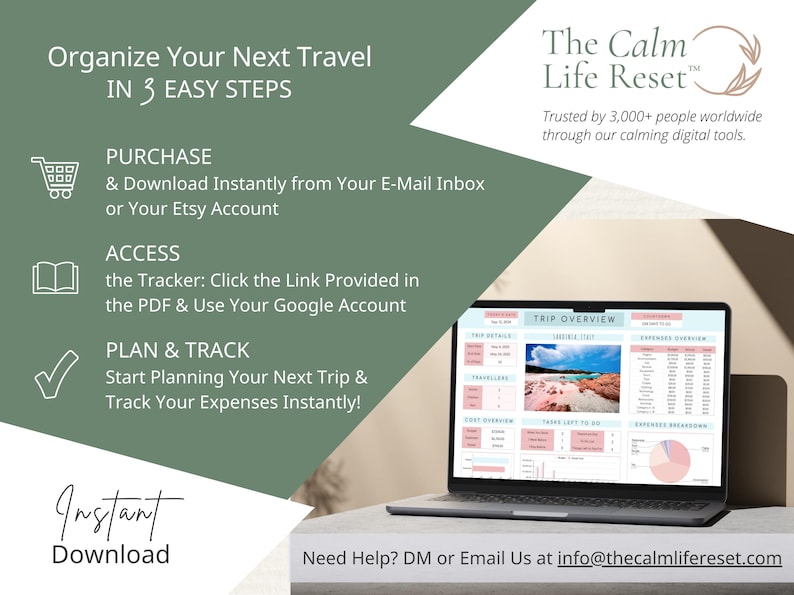 Travel Planner Google Sheets: Travel Itinerary Template, Travel Budget Spreadsheet, Digital Packing List, Road Trip Planner, Holiday Planner