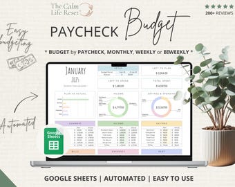 Ultimate Budget by Paycheck Spreadsheet Google Sheets | Budget Template Monthly Budget Paycheck Google Sheets Weekly Biweekly Budget Planner