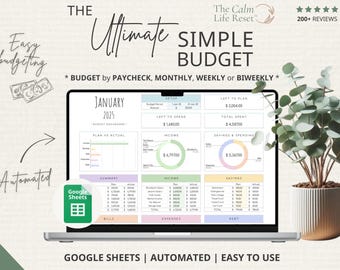 Budgetplaner Google Sheets: Tabelle für monatliches Budget, Budget-Tracker für Gehaltsabrechnung, einfache Wochenbudgetvorlage, zweiwöchentliches Budget, Budgetierung