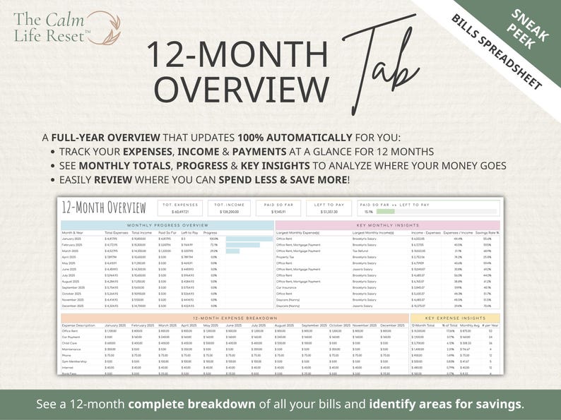 BUNDLE Paycheck Budget + Debt Snowball Avalanche + Bill Planner + Life Calendar | Google Sheets Organization & Personal Finance Spreadsheets