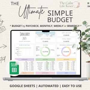 Budget Planner Google Sheet Monthly Budget Spreadsheet Paycheck Budget Template Simple Weekly Financial Planner Beginners Biweekly Budgeting
