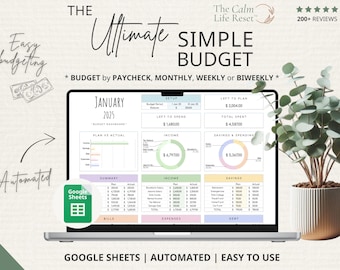 Budget Planner Google Sheet Monthly Budget Spreadsheet Paycheck Budget Template Simple Weekly Financial Planner Beginners Biweekly Budgeting