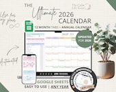 2026 Calendar Spreadsheet: Google Sheets Yearly Calendar, Monthly Tracker Routine, Daily Schedule Weekly Calendar Spreadsheet Calendar Daily