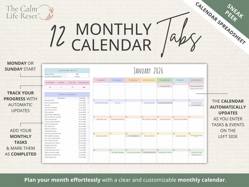 BUNDLE Paycheck Budget + Debt Snowball Avalanche + Bill Planner + Life Calendar | Google Sheets Organization & Personal Finance Spreadsheets