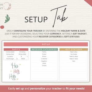Christmas Gift Tracker Google Sheets: Gift Planner Spreadsheet, Holiday Budget Planner, Christmas Gift Planner, Card Tracker + FREE BONUS!