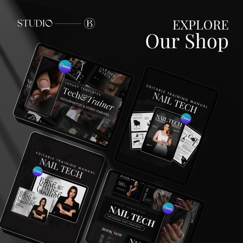 nail training manual editable in CANVA