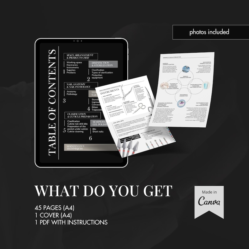 Nail Tech Training Manual Template Certificate Template Nails Instructor Ebook Template Beginners Guide Nail Course