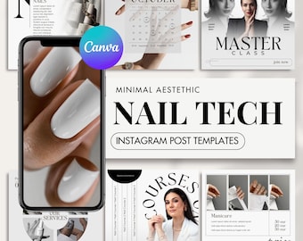 Nail Tech Instagram Post Templates: CANVA Editable (Digital Download)