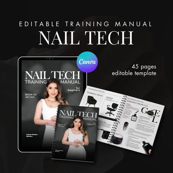 Nail Tech Training Manual: Editable Nail Course Guide (A4)
