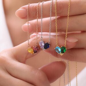 Personalized Toi et Moi Necklace, 2 Birthstone Charm Necklace, Gift For Her, Christmas Gift