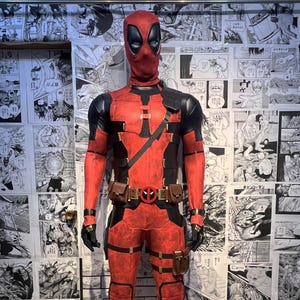 Deadpool & Wolverine Cosplay,Deadpool 3 Cosplay Costume, Wade Wilson Cosplay helmet costume complete.
