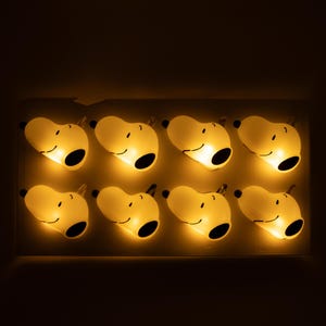 Snoopy Christmas Garland Lights - Adorable Silicone Snoopy Faces for Cozy Room Decor  (Licensed PEANUTS product from Japan)