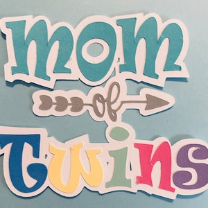 Baby Twins Mom Handmade Embellishment Die Cut Paper Piecing 4 Scrapbook Pages