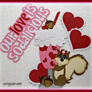 Scrapbooking Page Set Premade Handmade Paper Piecing  for Valentine