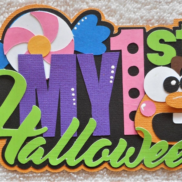 Halloween Handmade Title Embellishment Die Cut 4 Cards Scrapbook Pages Scrapbook Layouts Borders