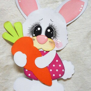 Easter Bunny Handmade Embellishment Die Cut 4 Cards Pages Layouts Elite4u