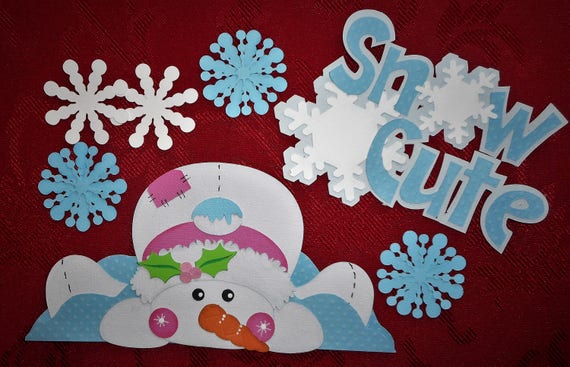 Winter die cuts set of Scrapbook Embellishments Paper Piecing Cards