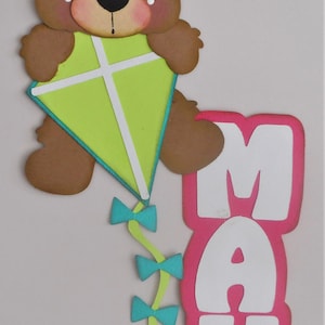 May Bears Premade Handmade Scrapbook Paper Pieced Title for Cards Pages Borders