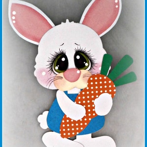 Easter Bunny Premade Handmade Scrapbook Paper Piecing Embellishment Die Cut