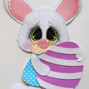 Easter Bunny Handmade Embellishment Die Cut 4 cards Scrapbook pages Layouts Elite4u