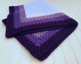 Purple baby blanket - crochet baby blanket - heirloom baby blanket - crochet afghan - baby shower gift - new mom gift