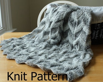 Knit Baby Blanket Pattern, knit chevron baby blanket pattern, baby blanket knit pattern, easy knit blanket pattern, easy knit afghan