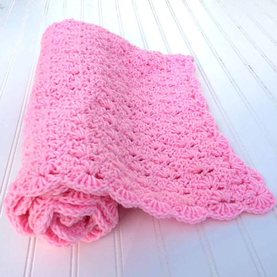 Crochet Baby Blanket Pattern: Easy Shell Stitch Afghan (PDF