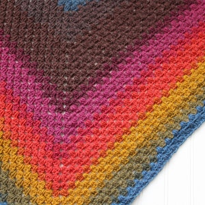 Rainbow Triangle Scarf Crocheted Gift for Her Knitted Gift for Mom Vegan friendly shawl Boho triangle shawl Chunky oversized scarf image 8