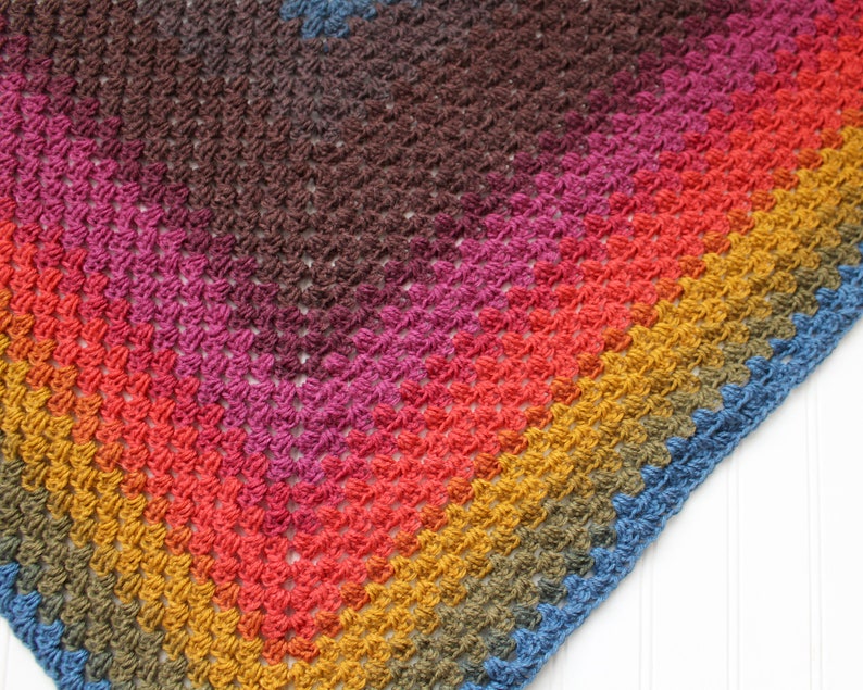 Rainbow Triangle Scarf Crocheted Gift for Her Knitted Gift for Mom Vegan friendly shawl Boho triangle shawl Chunky oversized scarf image 8