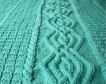 Knitted baby blanket pattern, knitting pattern