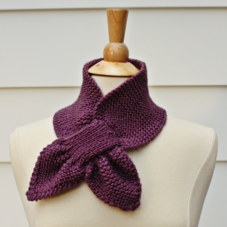 Keyhole Scarf Knitting Pattern Knit Ascot Scarf Pattern Etsy UK