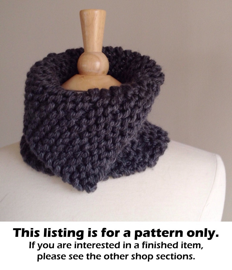 Chunky Knit Scarf Pattern Knit Neckwarmer Pattern Chunky Etsy